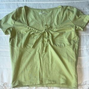 Green Hollister crop top XS